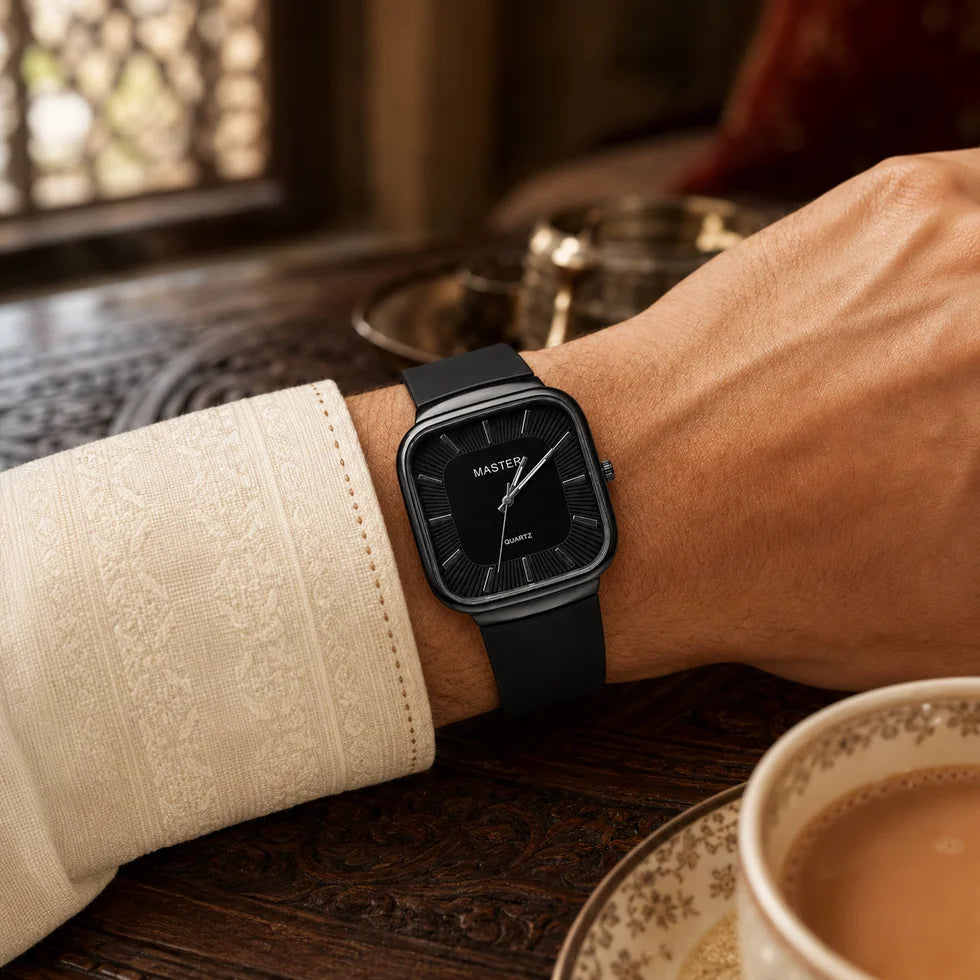 Master Square Dial Quartz Watch – Stylish Watches for Men & Women