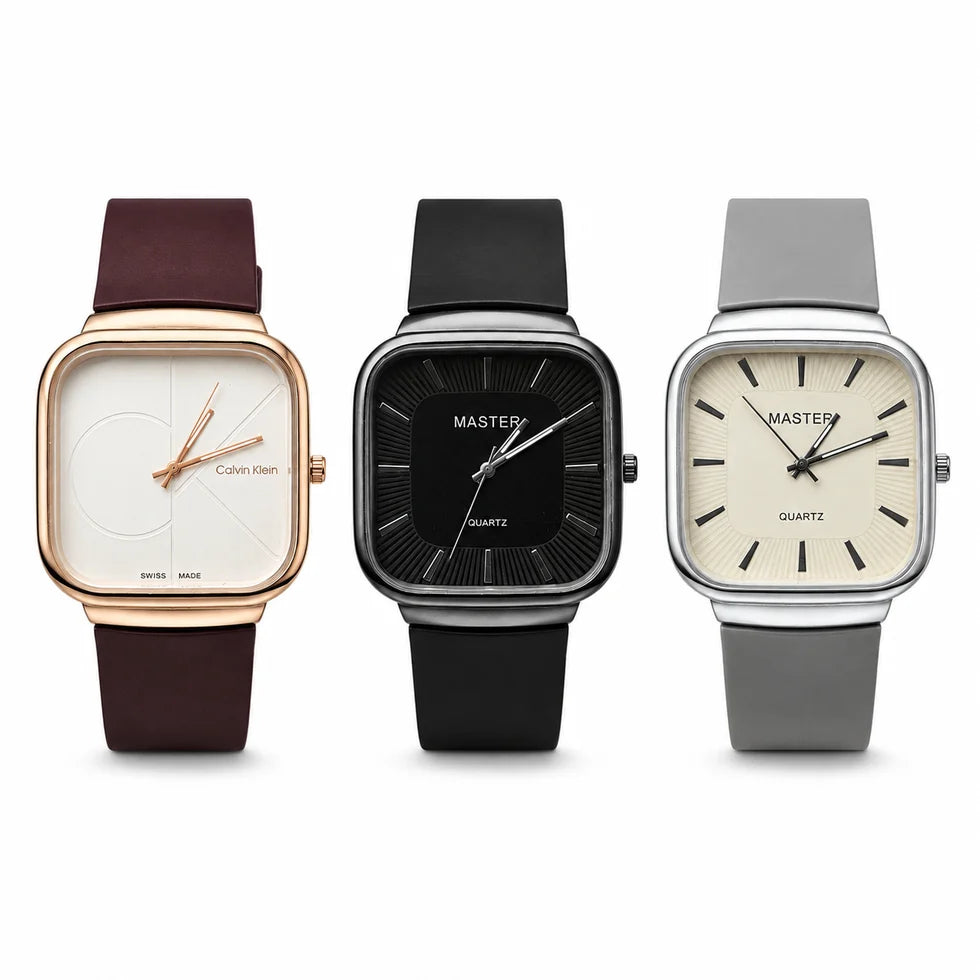 Master Square Dial Quartz Watch – Stylish Watches for Men & Women
